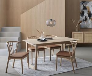Norrland design szék, textilbőr ülőlap, tölgy láb