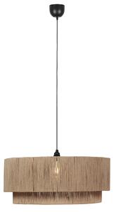 Japandi függőlámpa fekete barna kötéllel 60cm - Smilla