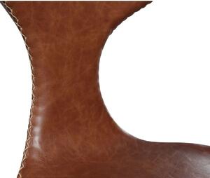 Dolphin design szék, világosbarna bőr, króm láb