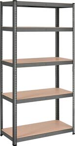 Polc 5 szintes, Songmics, 40 x 90 x 180 cm, fekete, GLR040G01