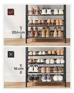 Cipőtároló, 5 polcos, Vasagle, LBS038B01, rusztikus barna, 28 x 75 x 93 cm