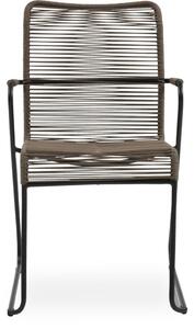 Branco kerti szék, taupe, feketére festett fém láb