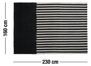 Nicole kültéri szőnyeg, fekete/fehér csíkos, 160x230 cm