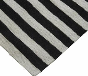 Nicole kültéri szőnyeg, fekete/fehér csíkos, 160x230 cm
