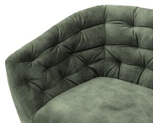 Ria 2 személyes kanapé, sötétzöld velúr, fekete fa láb