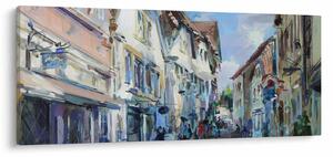 Kép - régi város sikátora, akril festmény (120x50 cm)