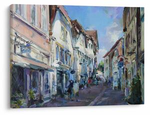 Kép - régi város sikátora, akril festmény (70x50 cm)