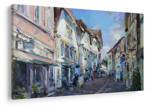 Kép - régi város sikátora, akril festmény (90x60 cm)