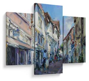 Kép - régi város sikátora, akril festmény (90x60 cm)