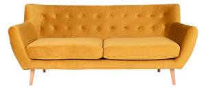 Monte 3 üléses kanapé, mustársárga bársony