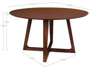 Hellerup design étkezőasztal, dió furnér, Ø137cm