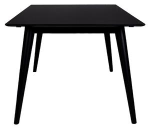 Copenhagen design bővíthető étkezőasztal, fekete asztallap és láb, 150/230x95x74cm