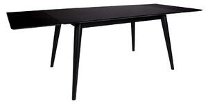 Copenhagen design bővíthető étkezőasztal, fekete asztallap és láb, 150/230x95x74cm
