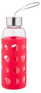 Altom Üveg vizes palack szilikonhüvelyben 425 ml,piros