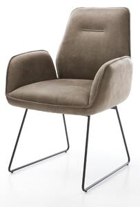 DELIFE Étkezőszék Zoa-Flex mikroszálas taupe vintage fekete vékony lábazat zsákrugós
