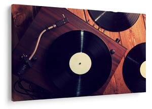 Gramofon lemezek képe (90x60 cm)
