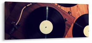 Gramofon lemezek képe (120x50 cm)