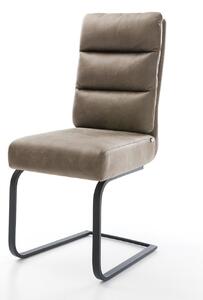 DELIFE Étkezőszék Pela-Flex mikroszálas taupe vintage étkezőszék lapos fekete zsákrugós