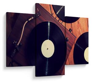 Gramofon lemezek képe (90x60 cm)