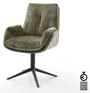 DELIFE Étkezőszék Clea-Flex mikroszálas oliva fekete láb 360° forgatható billenő funkcióval