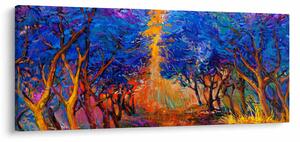 Kép - őszi fa koronák, modern impresszionizmus (120x50 cm)
