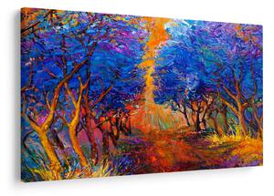 Kép - őszi fa koronák, modern impresszionizmus (90x60 cm)