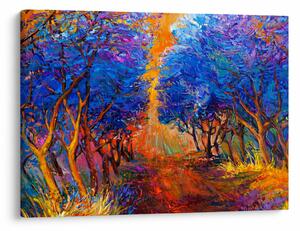 Kép - őszi fa koronák, modern impresszionizmus (70x50 cm)