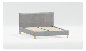 Szürke kárpitozott egyszemélyes ágy ágyráccsal 90x200 cm Tina – Ropez