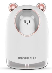 USB Párásító maci figurával, hangulatvilágítással, 300 ml - Fehér