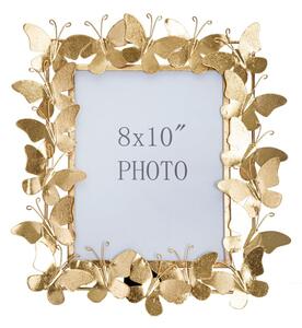 Aranyszínű fém álló képkeret 35x38 cm Butterfly – Mauro Ferretti