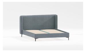Kék kárpitozott egyszemélyes ágy ágyráccsal 90x200 cm Basti – Ropez