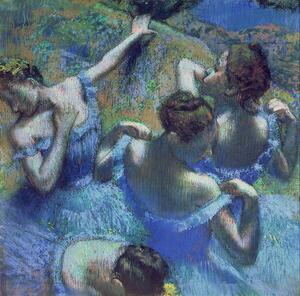 Degas, Edgar - Festmény reprodukció Blue Dancers, c.1899, (40 x 40 cm)