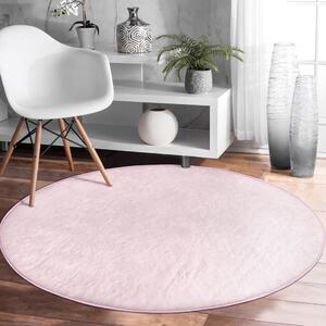 Világos rózsaszín mosható-robotporszívóval tisztítható kerek szőnyeg ø 120 cm Comfort – Mila Home