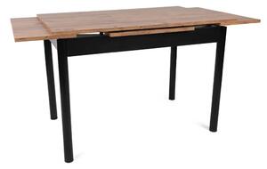 Étkezőasztal, mogyoróbarna, fekete fém lábakkal, 110 cm - SAVOY