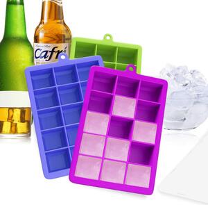 3 darabos szilikon jégkockakészítő-és tartó szett - 5x3 kocka
