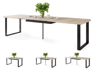 Mazzoni AVELLA Sonoma Tölgy - LOFT STÍLUSÚ 310 cm-re BŐVÍTHETŐ ASZTAL NAPPALIBA/ÉTKEZŐBE!