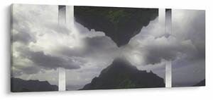Kép - Hegyek Izlandon, geometrikus kollázs (120x50 cm)