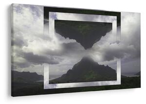 Kép - Hegyek Izlandon, geometrikus kollázs (90x60 cm)