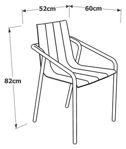 Világosszürke fém kerti szék szett 4 db-os Fleole – Ezeis