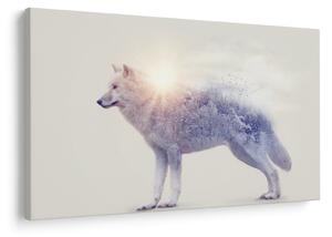 Kép - Vad tájakat tükröző sarkvidéki farkas (90x60 cm)