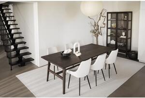 Sötétbarna étkezőasztal tölgyfa dekorral 100x220 cm Plainfield – Rowico