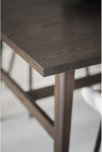Sötétbarna étkezőasztal tölgyfa dekorral 100x220 cm Plainfield – Rowico