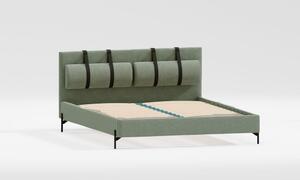 Zöld kárpitozott egyszemélyes ágy ágyráccsal 90x200 cm Tulsa – Ropez