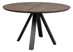 Sötétbarna kerek étkezőasztal tölgyfa asztallappal ø 130 cm Carradale – Rowico