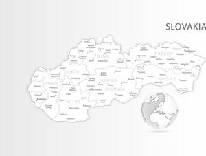 Tapeta čiernobiela mapa Slovenskej republiky