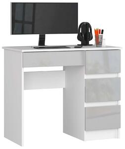 Jobbkezes íróasztal P77_90 - fehér/fényes szürke
