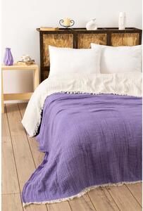 Lila muszlin ágytakaró franciaágyra 230x250 cm – Mijolnir