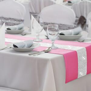 Asztalterítő GLAMOUR cirkóniával világos rózsaszín