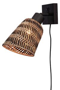 Fekete-natúr színű fali lámpa ø 15 cm Java – Good&Mojo