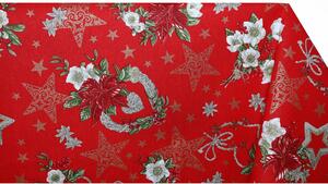 Anyag Pamut Karácsonyi piros, m. 140 cm